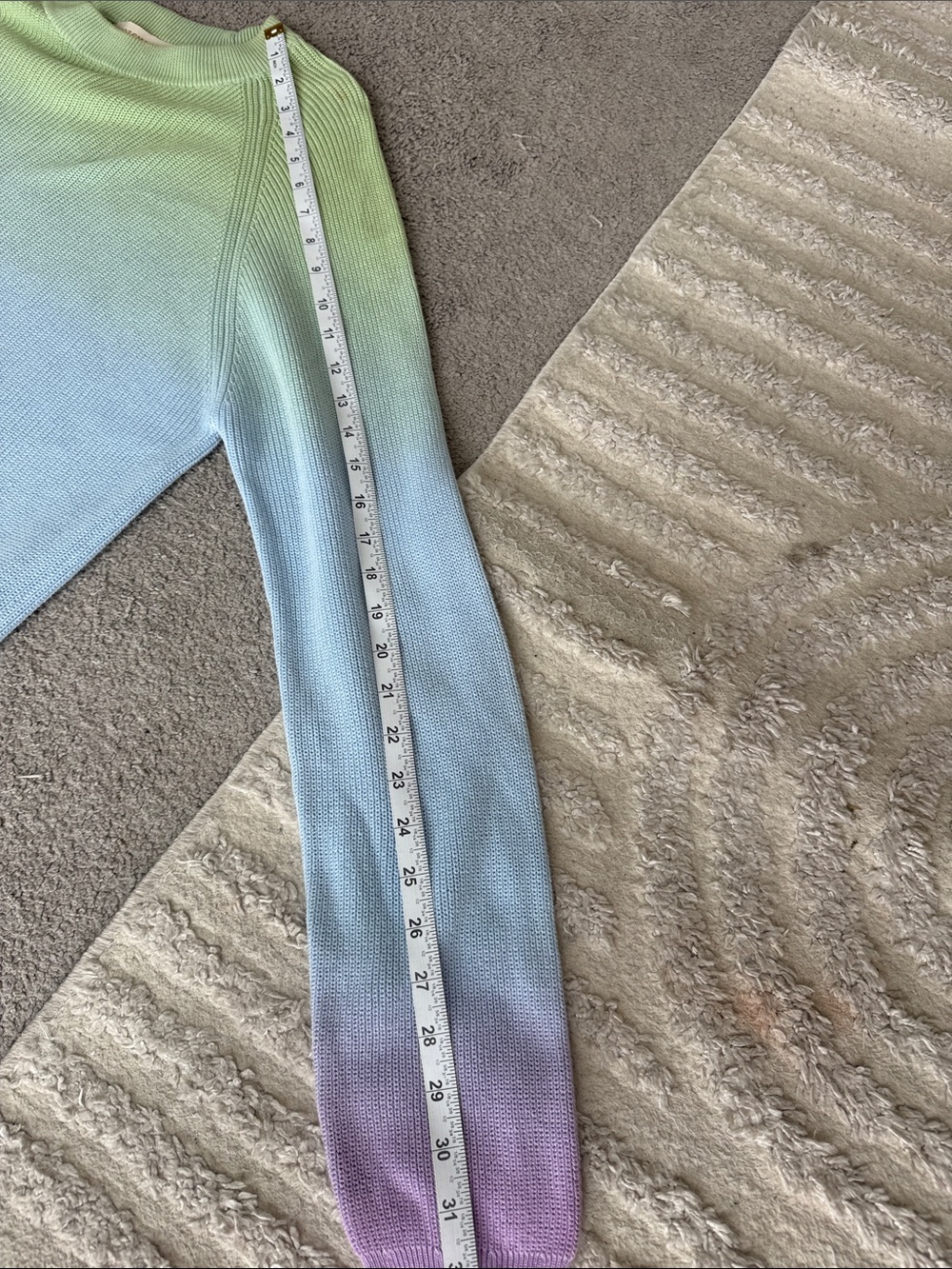 Scotch & Soda Pastel Gradient Crewneck Sweater - Green, Blue, Pink - Picture 8 of 13